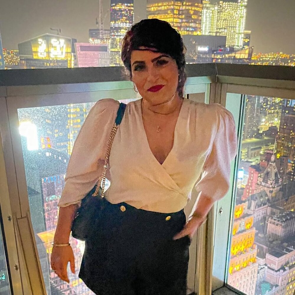 Champagne Wrap Front Puff Sleeve Blouse – Medium